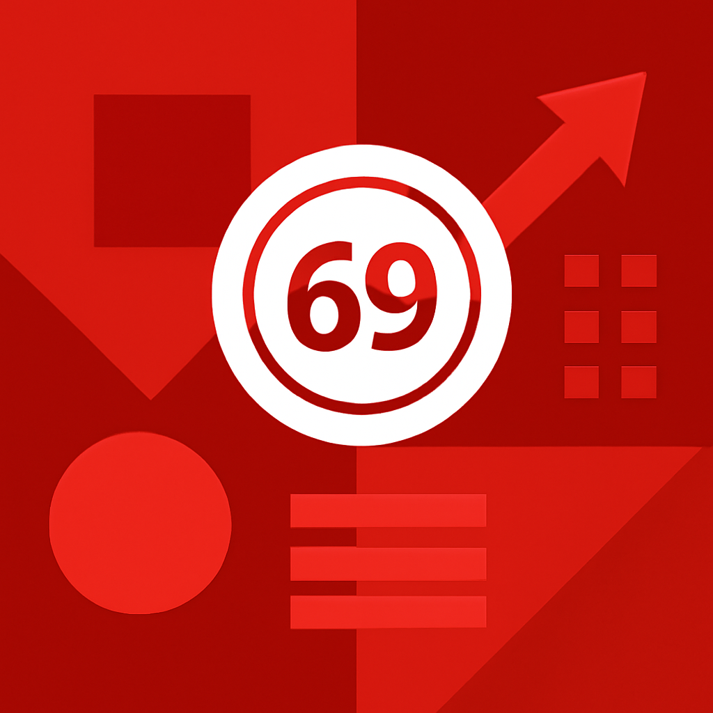 An educational illustration outlining the advantages of the 69 Lottery platform.