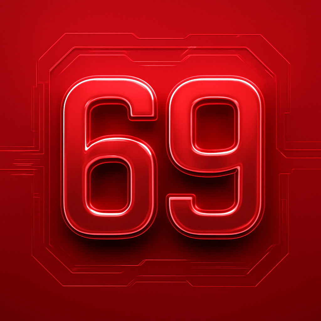A simple badge design illustrating the 69 Lottery guide.