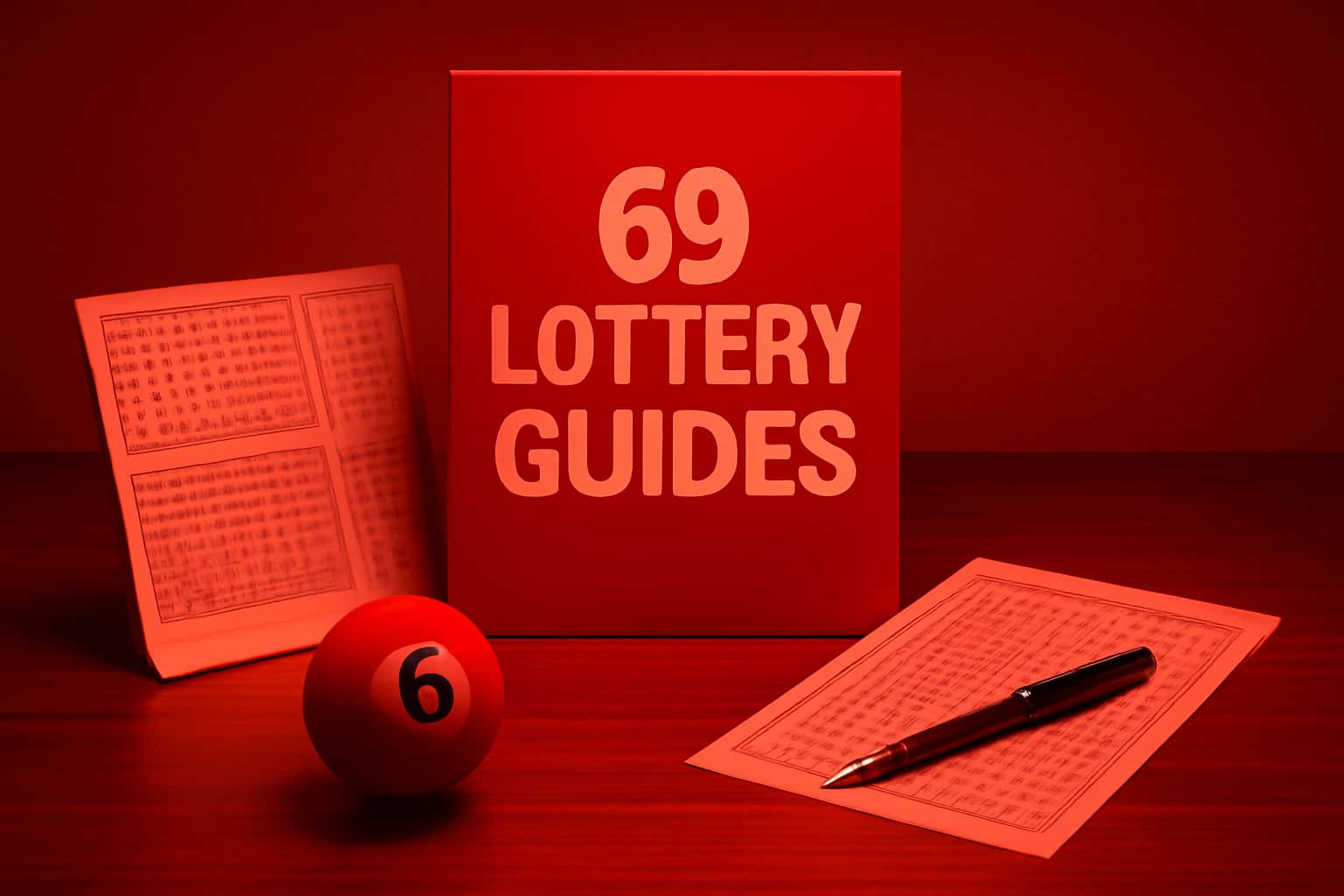A professional depiction of informational resources related to 69 Lottery Guides.