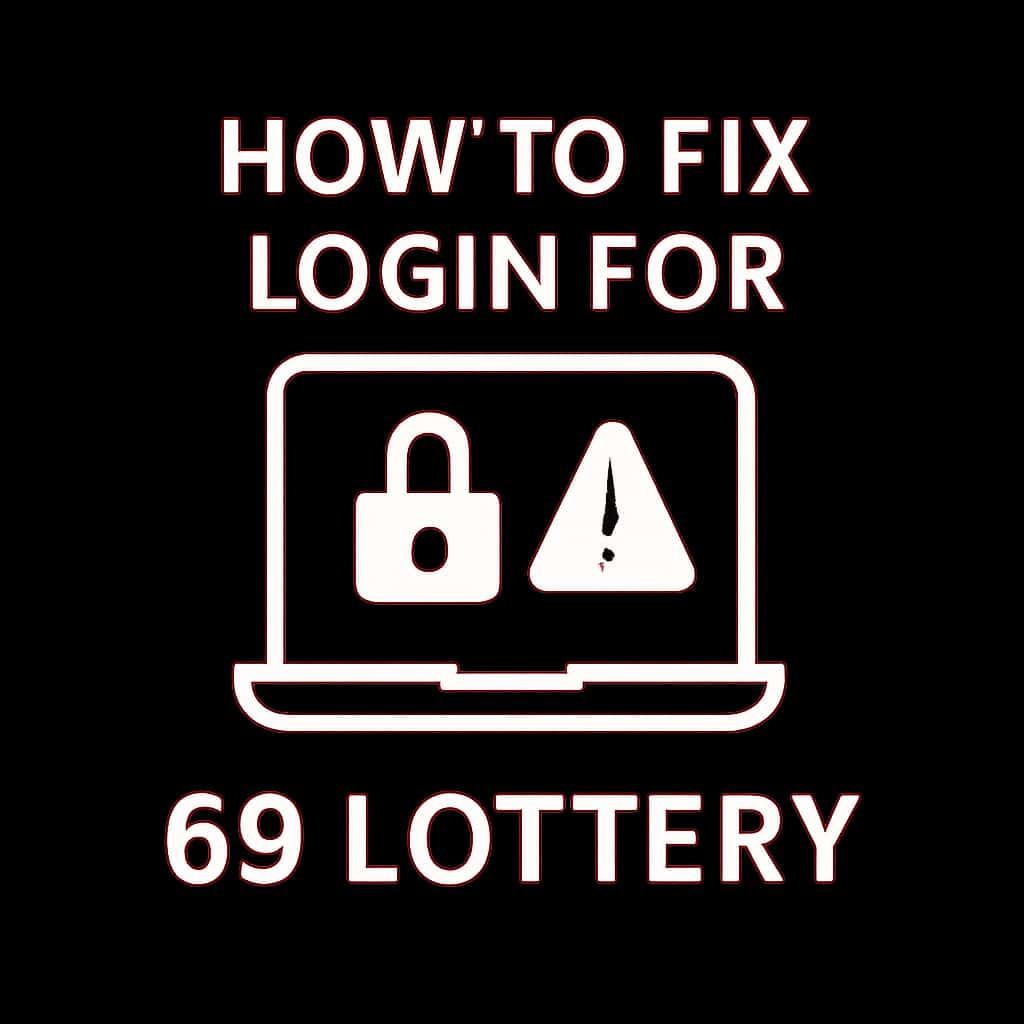 An icon illustrating support for 69 Lottery login issues, with the text '69 Lottery' incorporated.