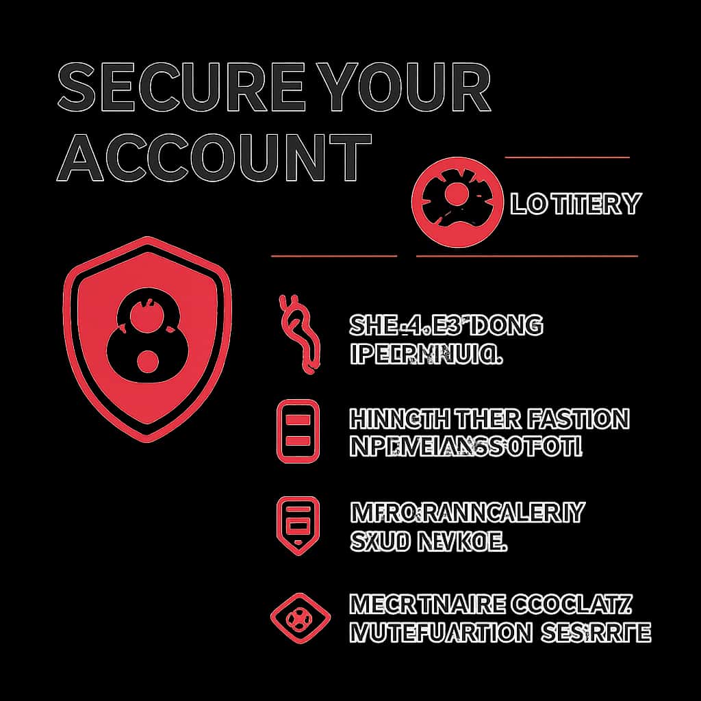 Illustration detailing best practices for securing your 69 Lottery account.
