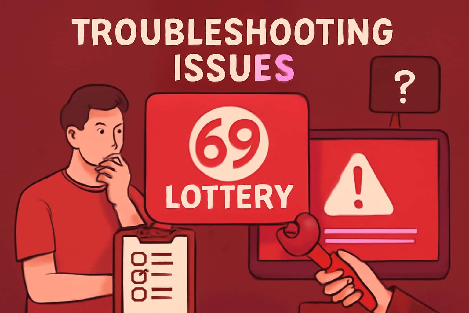 Informational scene about Troubleshooting 69 Lottery Issues.
