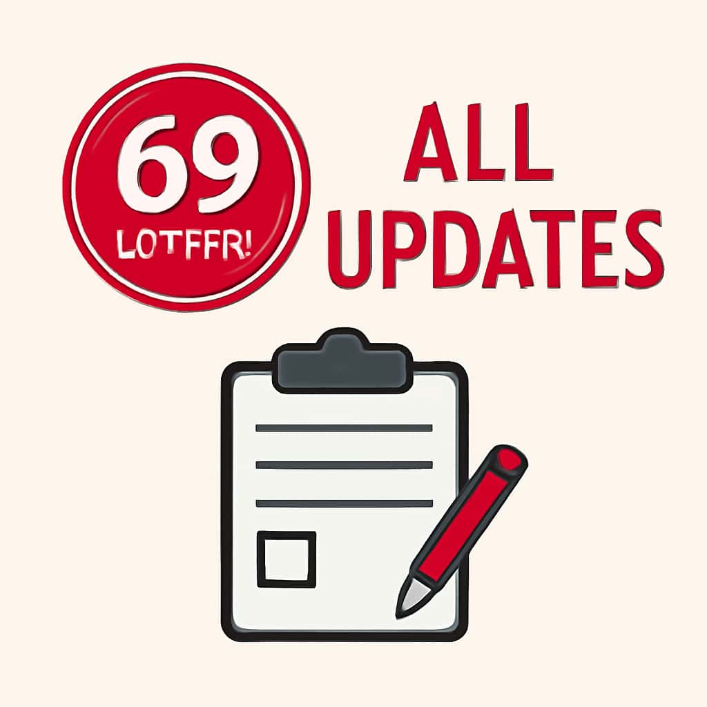 Diagram illustrating key points about 69 Lottery updates.